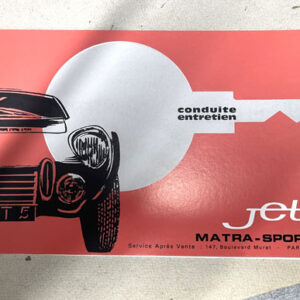 Carnet de bord Matra Sport JET