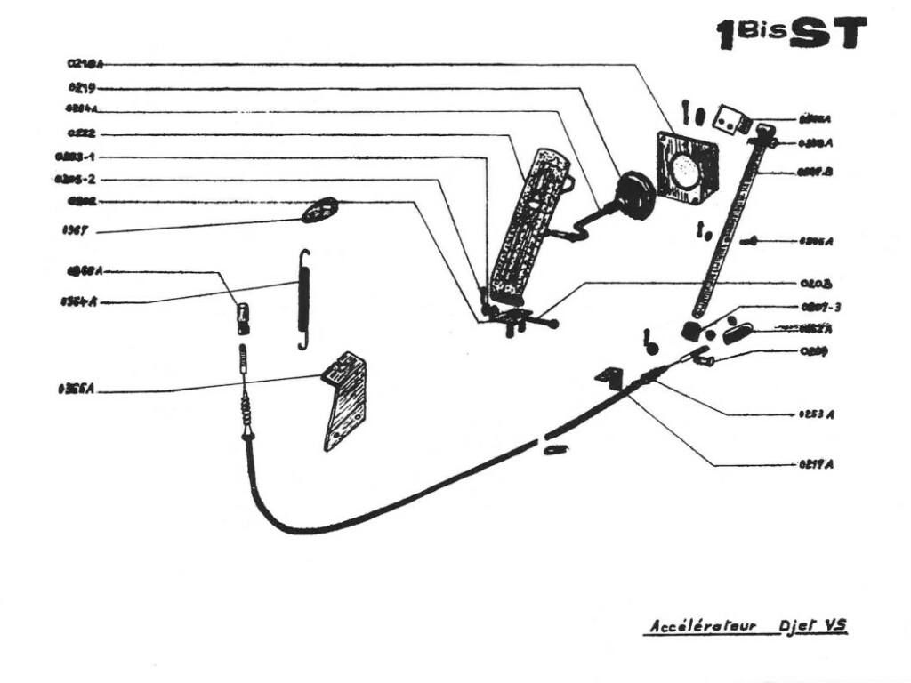 Djet - Manuel Pièces détachées - Moteur Gordini 804 1100cm3 - Accélérateur
