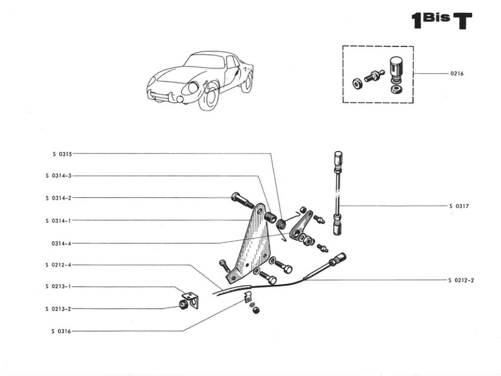 Djet - Manuel Pièces détachées - Moteur Gordini 804 1100cm3 - Accélérateur