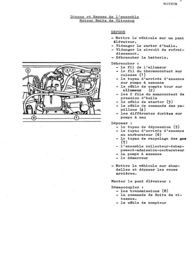 Manuel d'atelier Matra Djet - Moteur