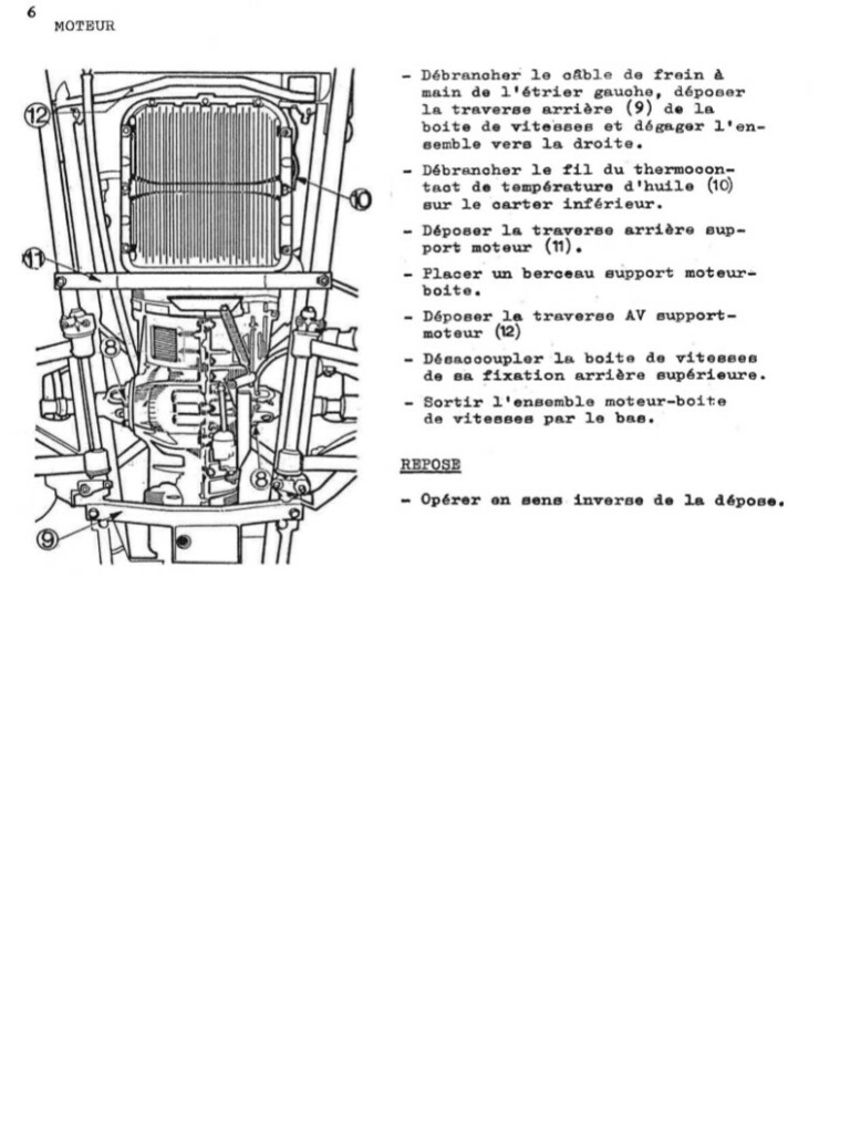 Manuel d'atelier Matra Djet - Moteur