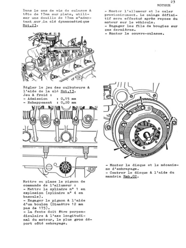 Manuel d'atelier Matra Djet - Moteur