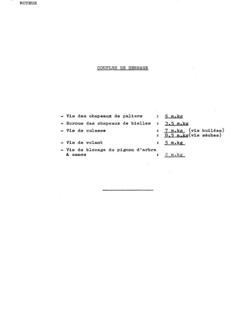 Manuel d'atelier Matra Djet - Moteur