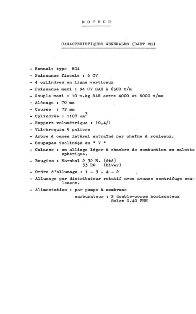 Manuel d'atelier Matra Djet 5S - Moteur Gordini 804-00