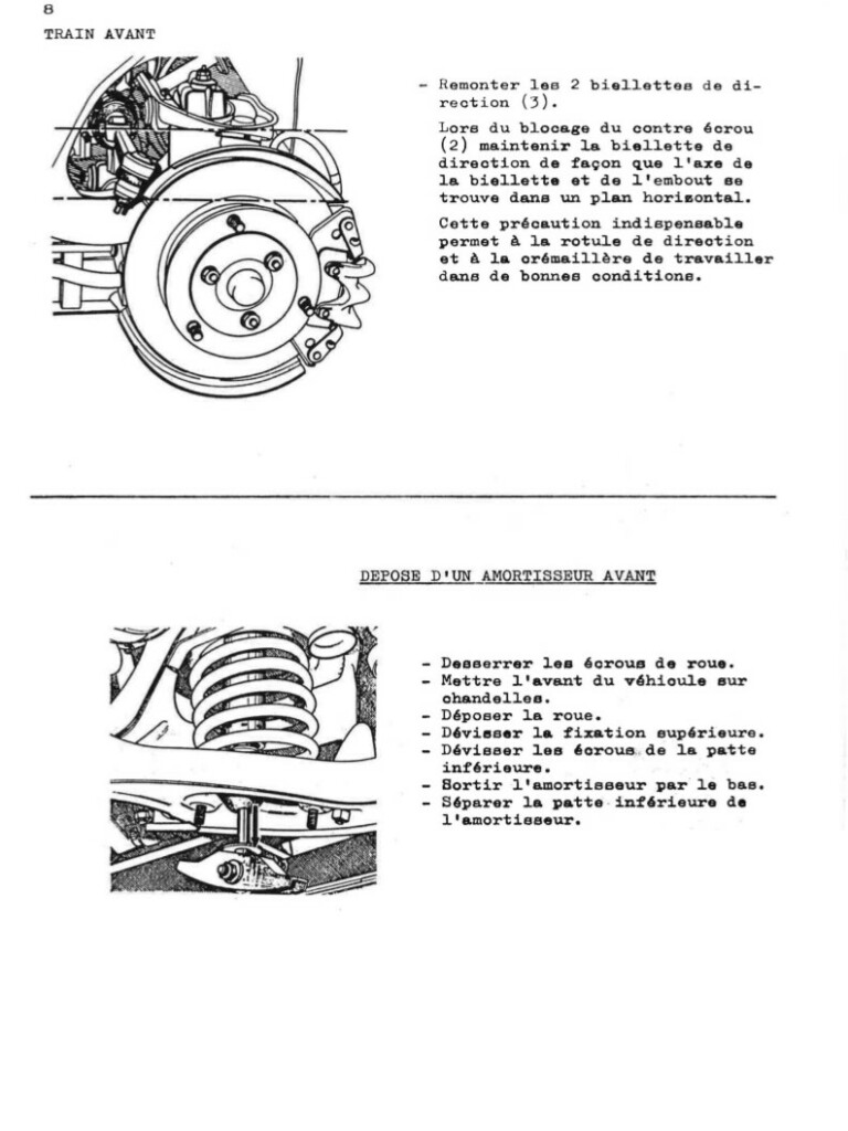 Manuel d'atelier Matra Djet - Train Avant