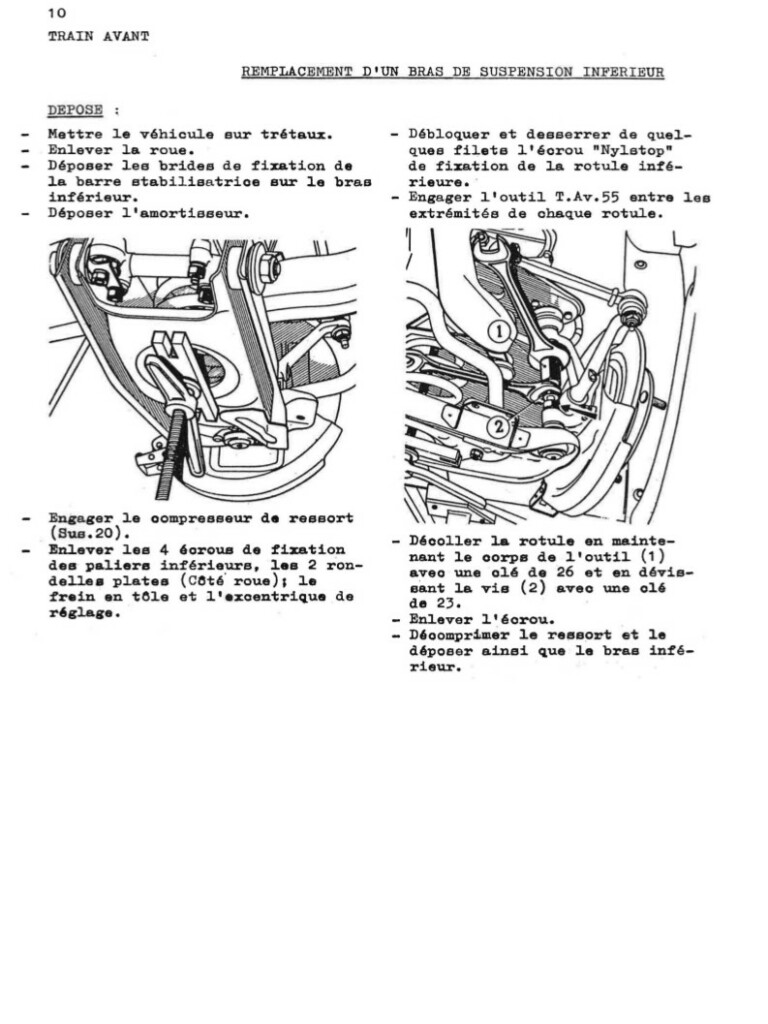 Manuel d'atelier Matra Djet - Train Avant