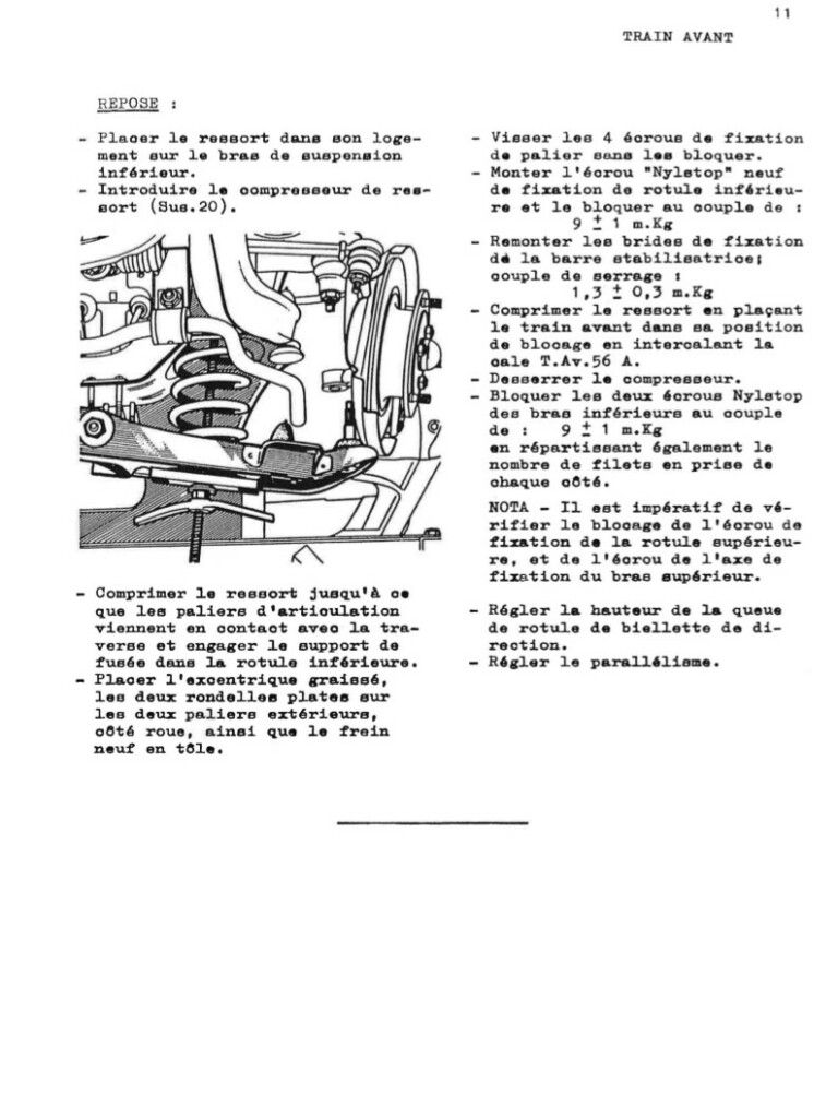 Manuel d'atelier Matra Djet - Train Avant