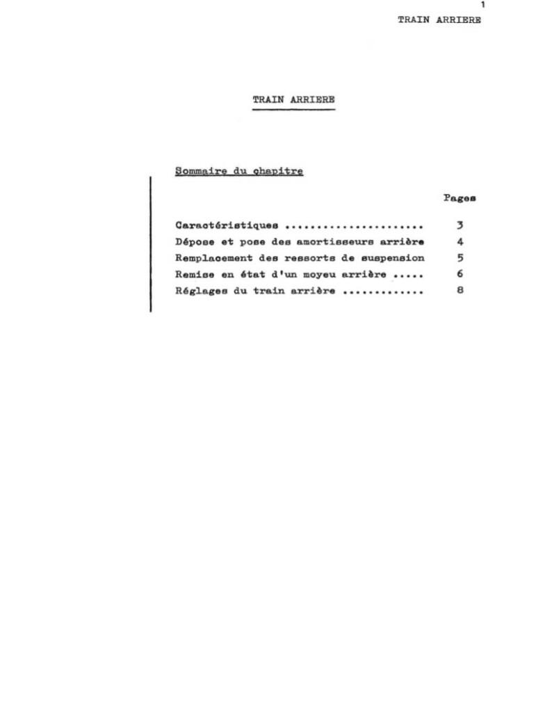 Manuel d'atelier Matra Djet - Train Arrière