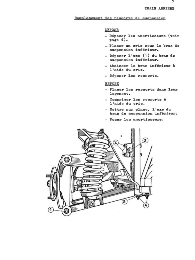 Manuel d'atelier Matra Djet - Train Arrière