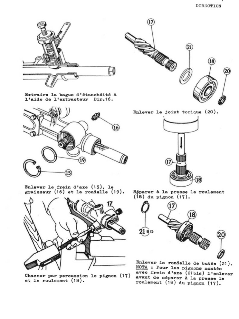 Manuel d'atelier Matra Djet - Direction