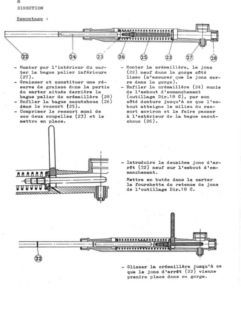 Manuel d'atelier Matra Djet - Direction