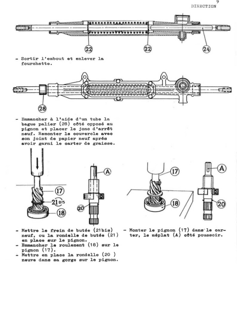 Manuel d'atelier Matra Djet - Direction