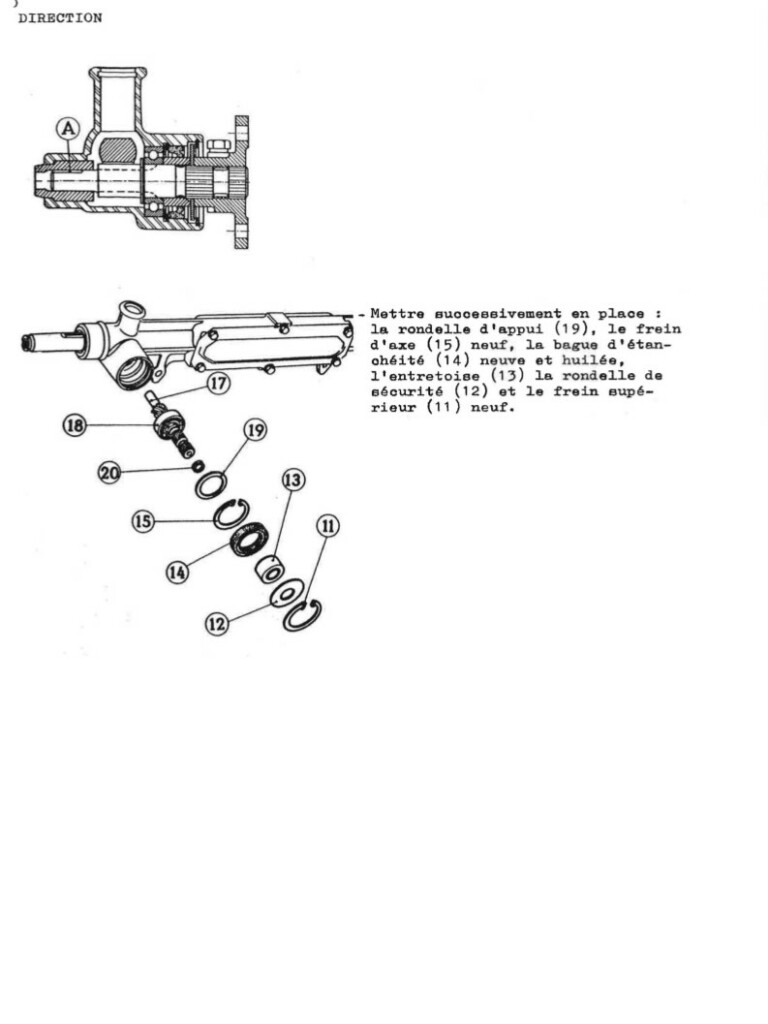 Manuel d'atelier Matra Djet - Direction