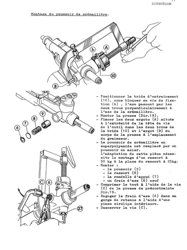 Manuel d'atelier Matra Djet - Direction