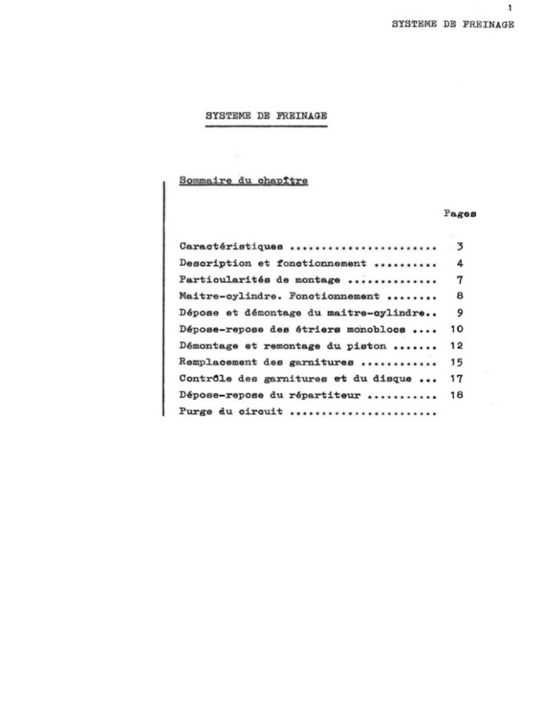 Manuel d'atelier Matra Djet - Freins - Freinage