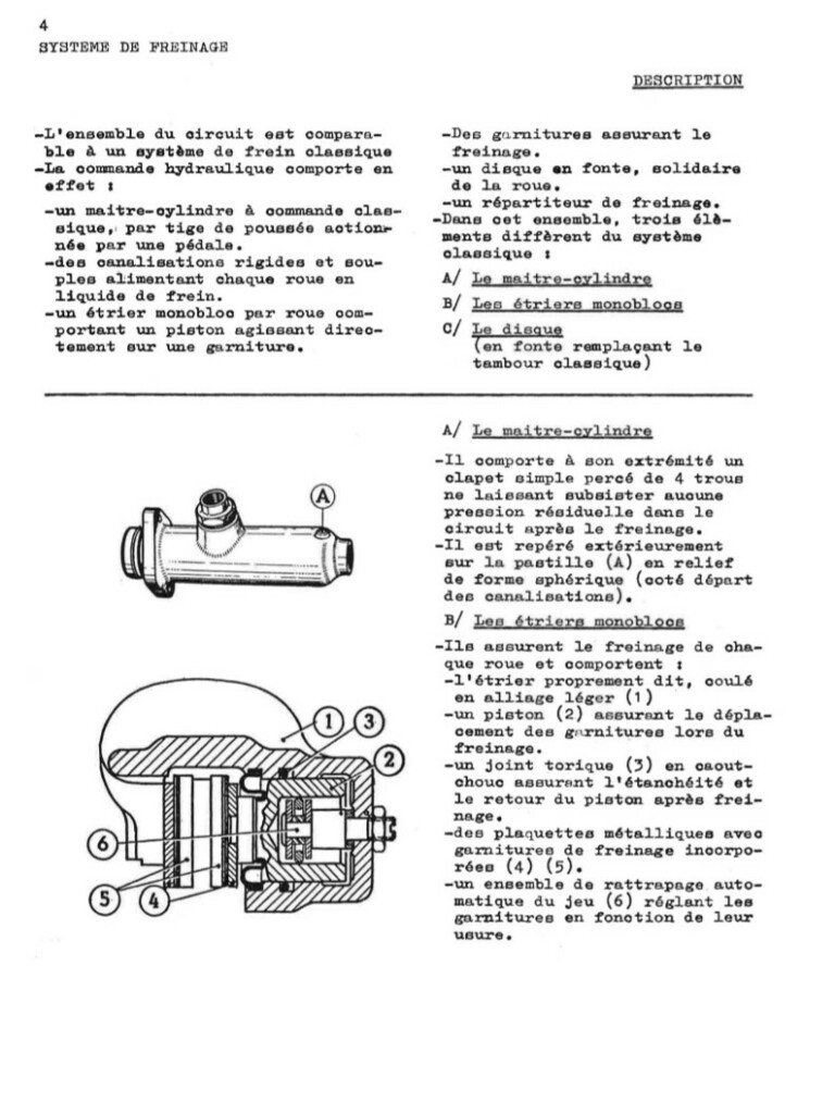 Manuel d'atelier Matra Djet - Freins - Freinage