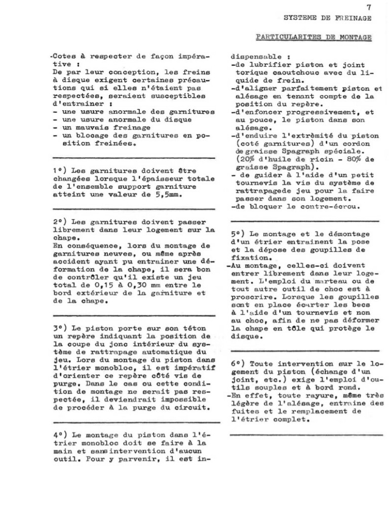 Manuel d'atelier Matra Djet - Freins - Freinage