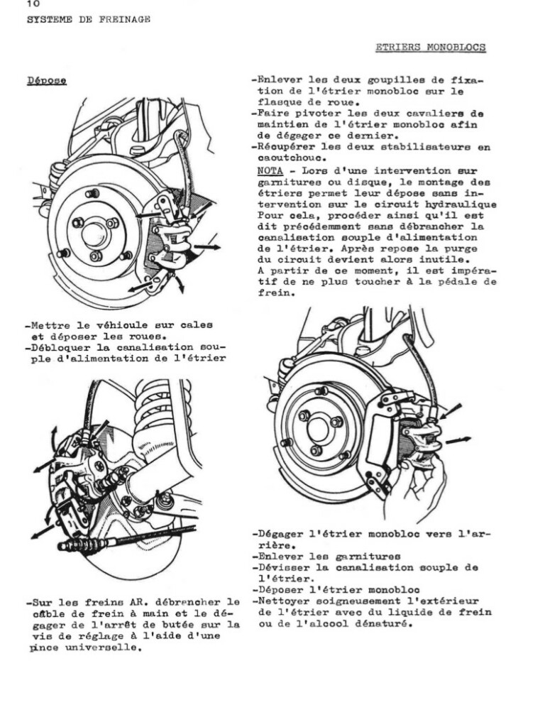 Manuel d'atelier Matra Djet - Freins - Freinage
