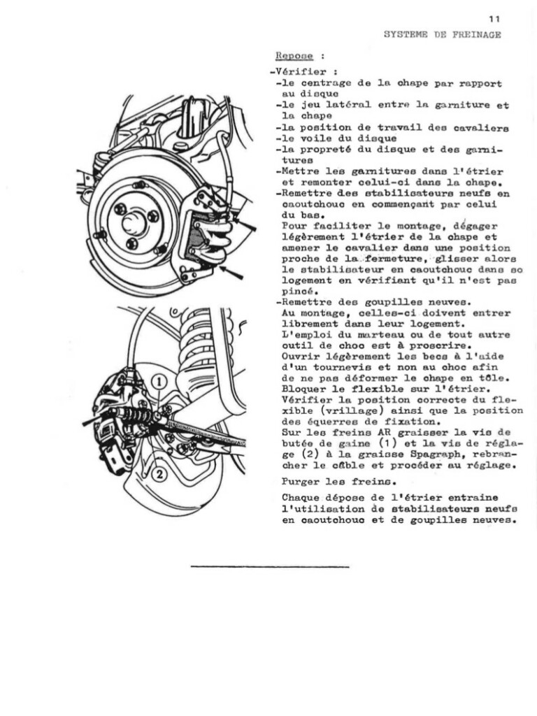 Manuel d'atelier Matra Djet - Freins - Freinage