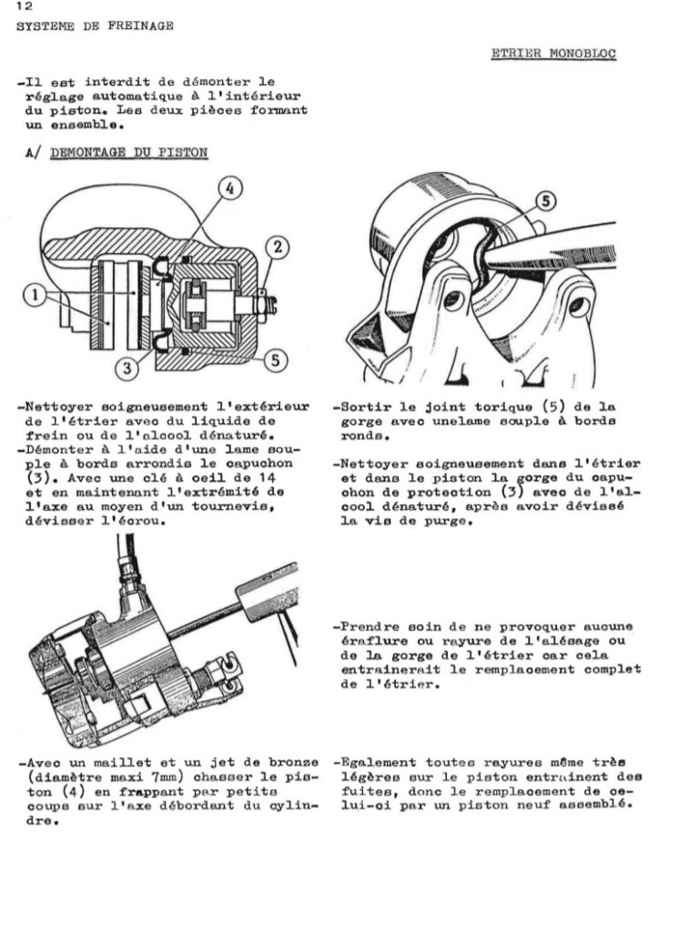 Manuel d'atelier Matra Djet - Freins - Freinage