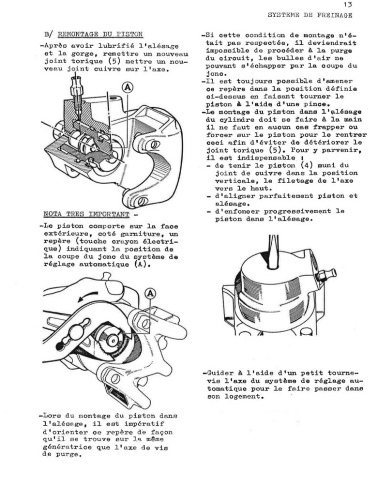 Manuel d'atelier Matra Djet - Freins - Freinage
