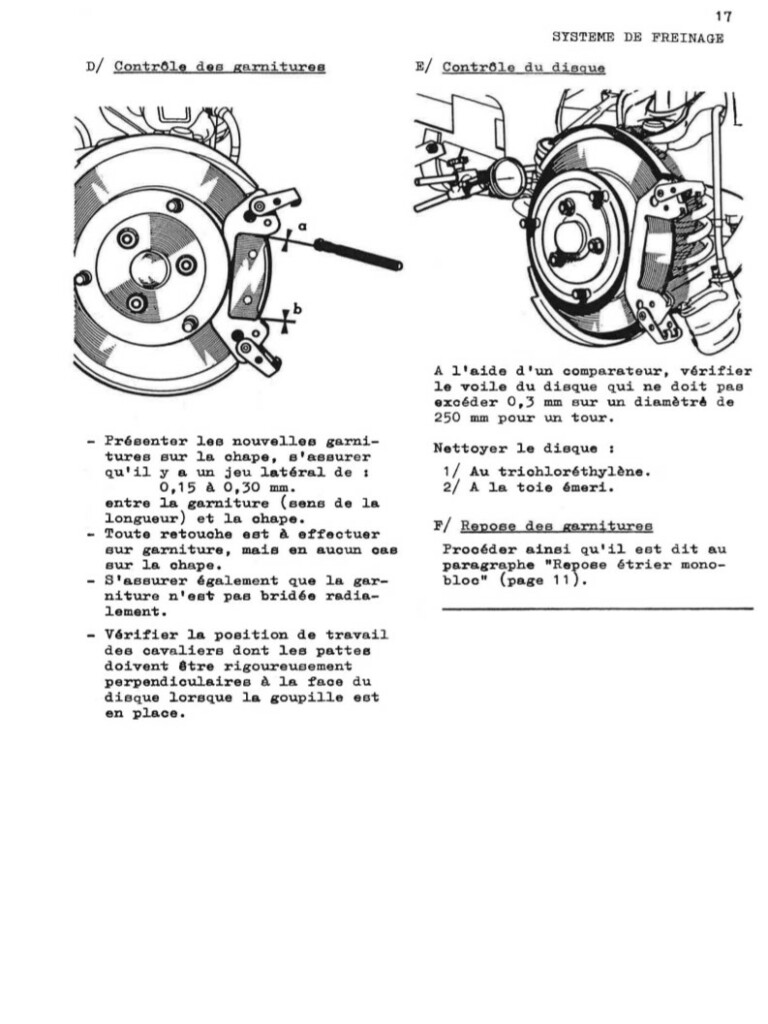 Manuel d'atelier Matra Djet - Freins - Freinage