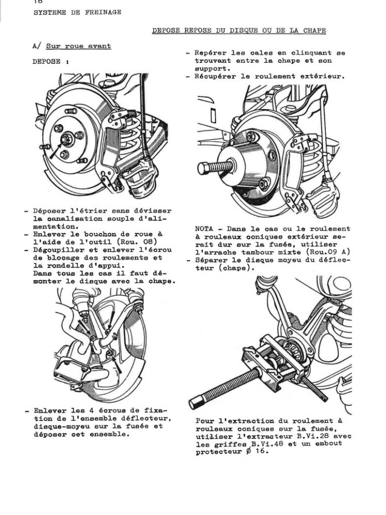 Manuel d'atelier Matra Djet - Freins - Freinage