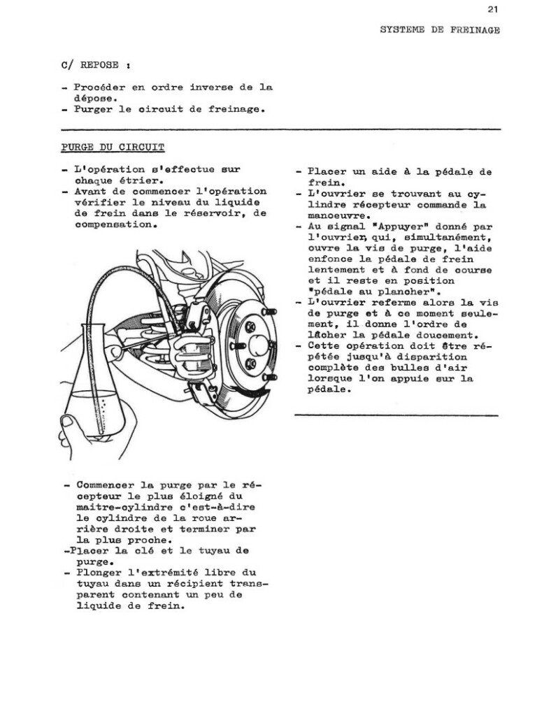 Manuel d'atelier Matra Djet - Freins - Freinage