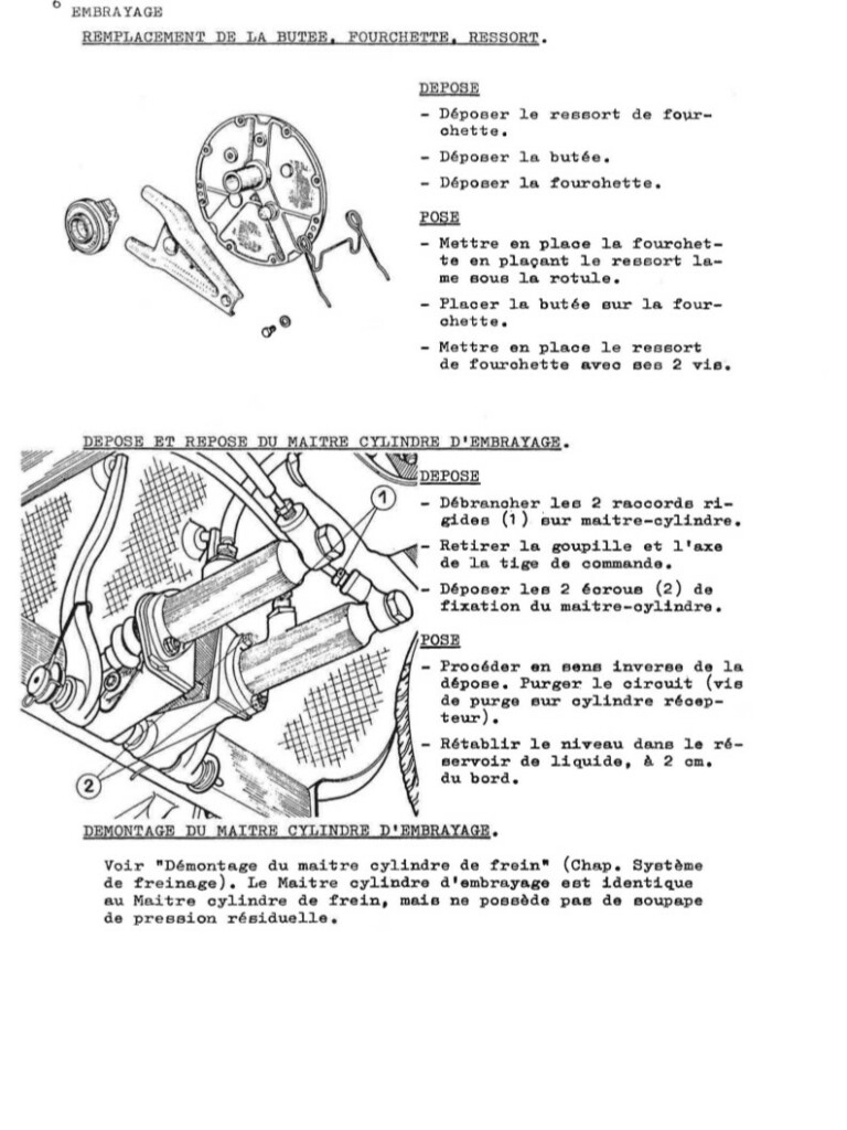 Manuel d'atelier Matra Djet - Embrayage