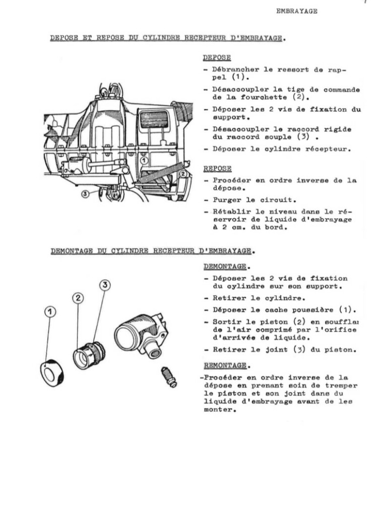 Manuel d'atelier Matra Djet - Embrayage