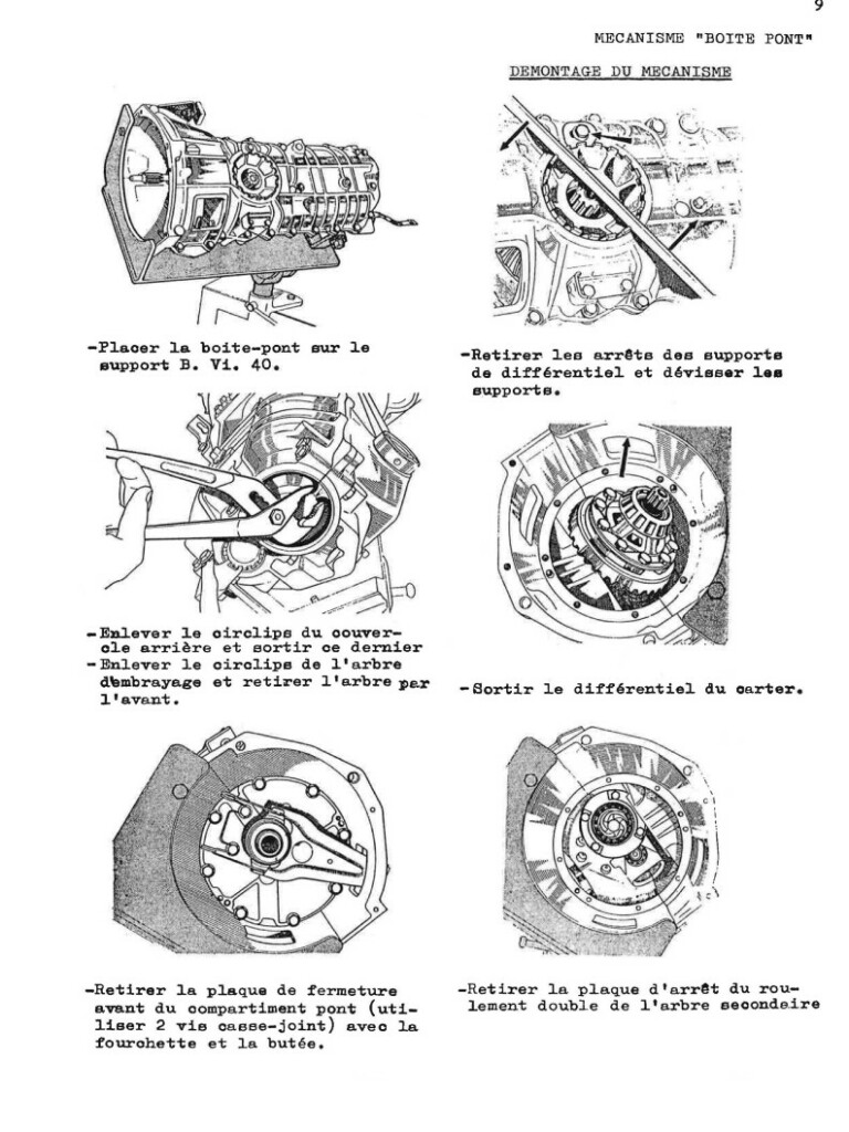 Manuel d'atelier Matra Djet - Boite de vitesses - Pont
