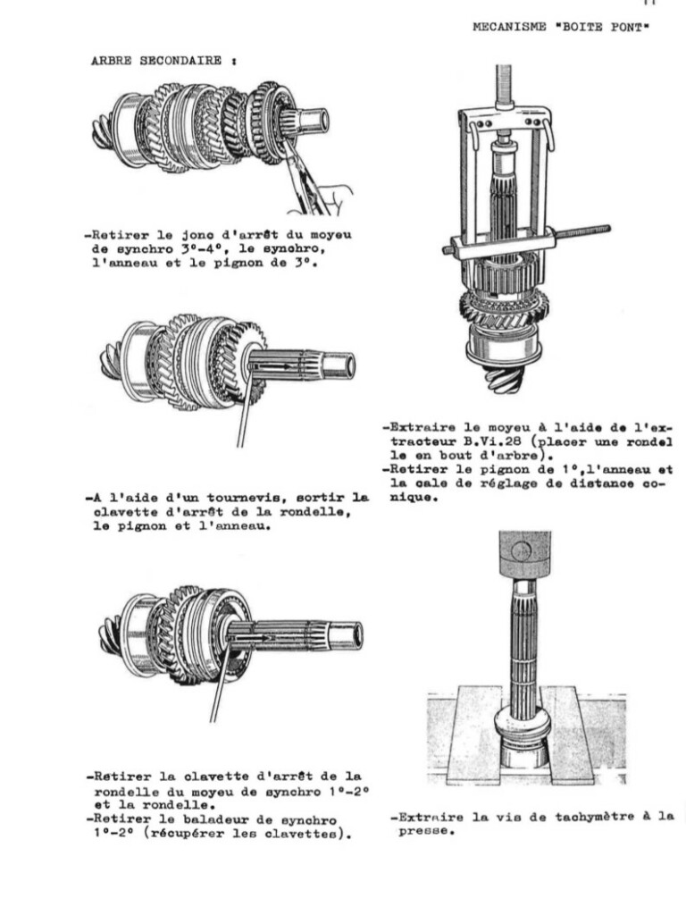 Manuel d'atelier Matra Djet - Boite de vitesses - Pont