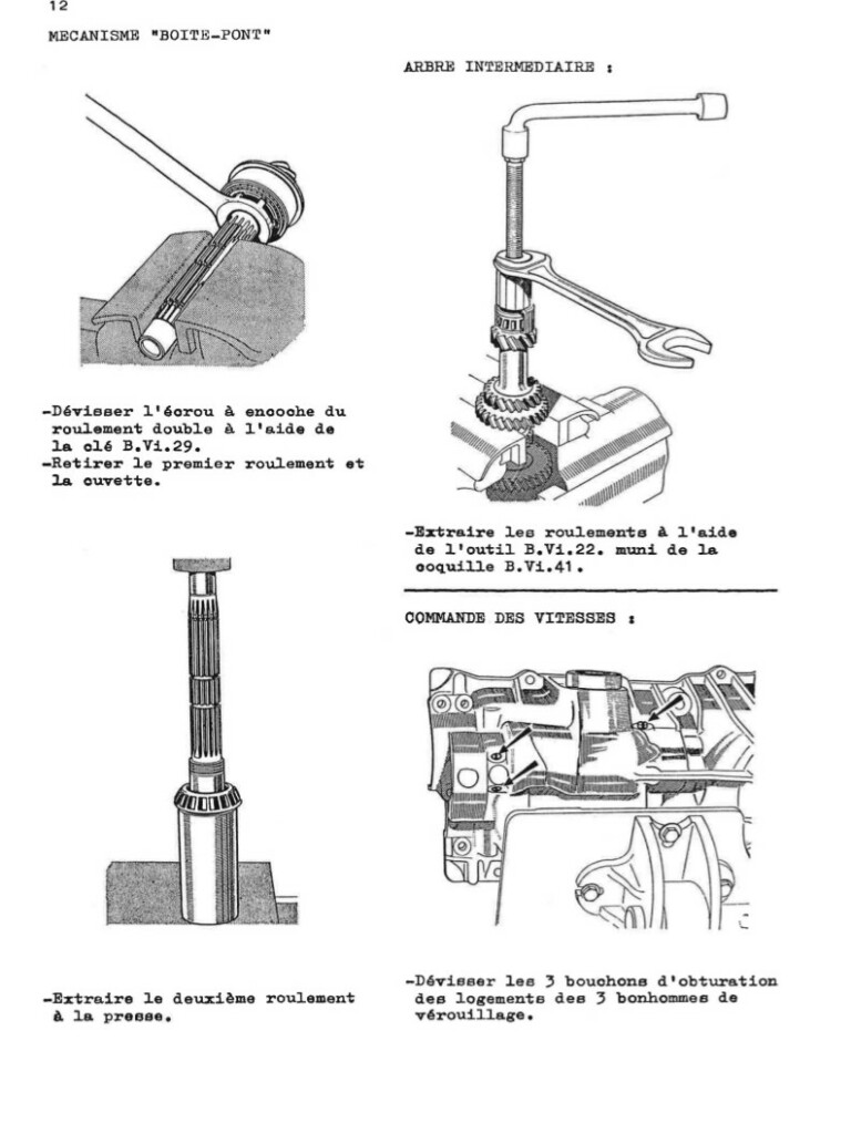Manuel d'atelier Matra Djet - Boite de vitesses - Pont