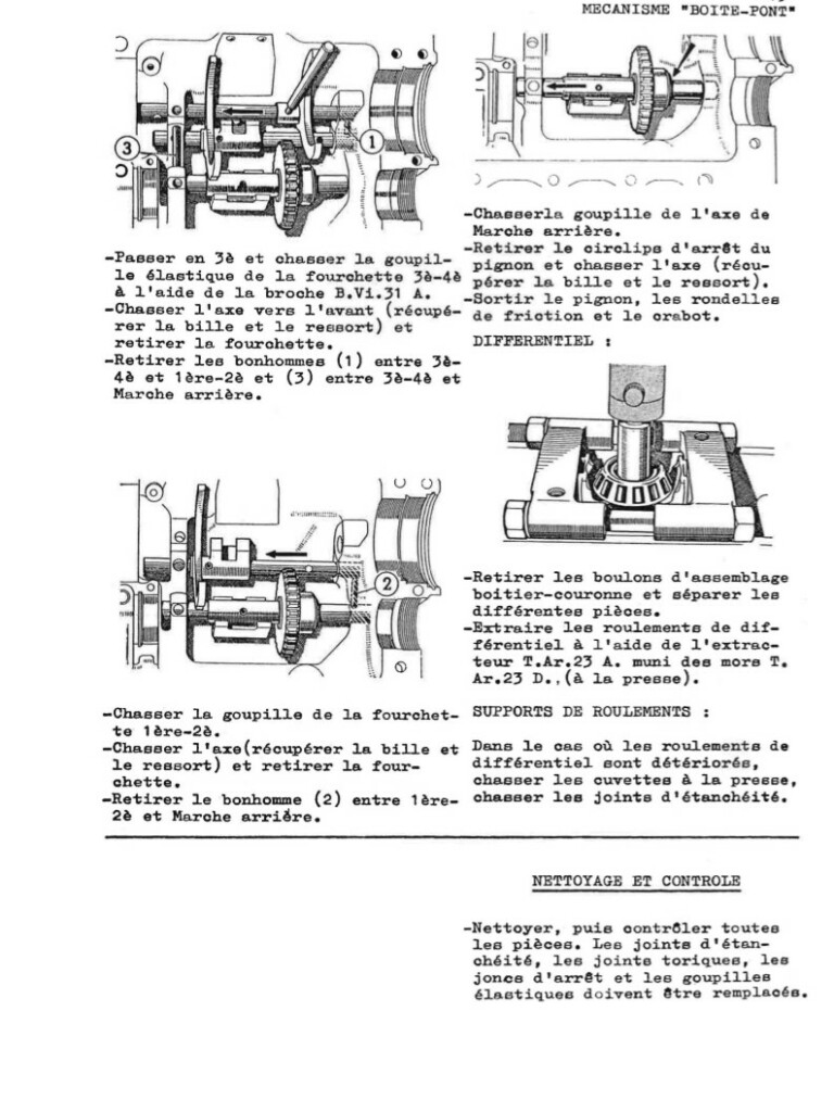 Manuel d'atelier Matra Djet - Boite de vitesses - Pont