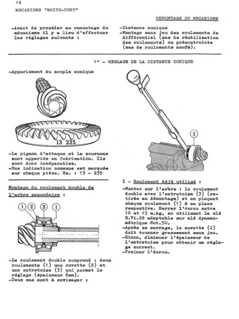 Manuel d'atelier Matra Djet - Boite de vitesses - Pont