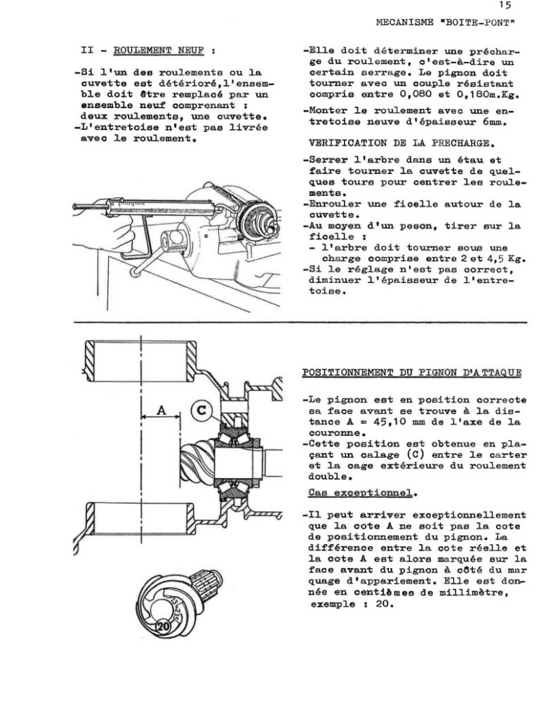 Manuel d'atelier Matra Djet - Boite de vitesses - Pont