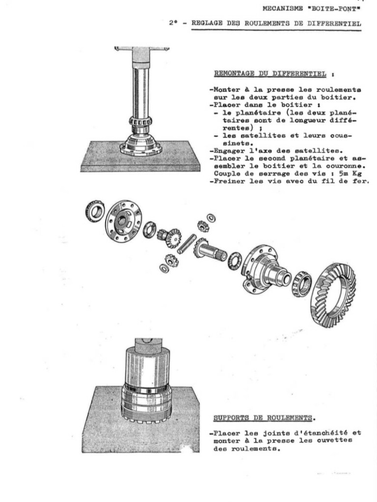 Manuel d'atelier Matra Djet - Boite de vitesses - Pont