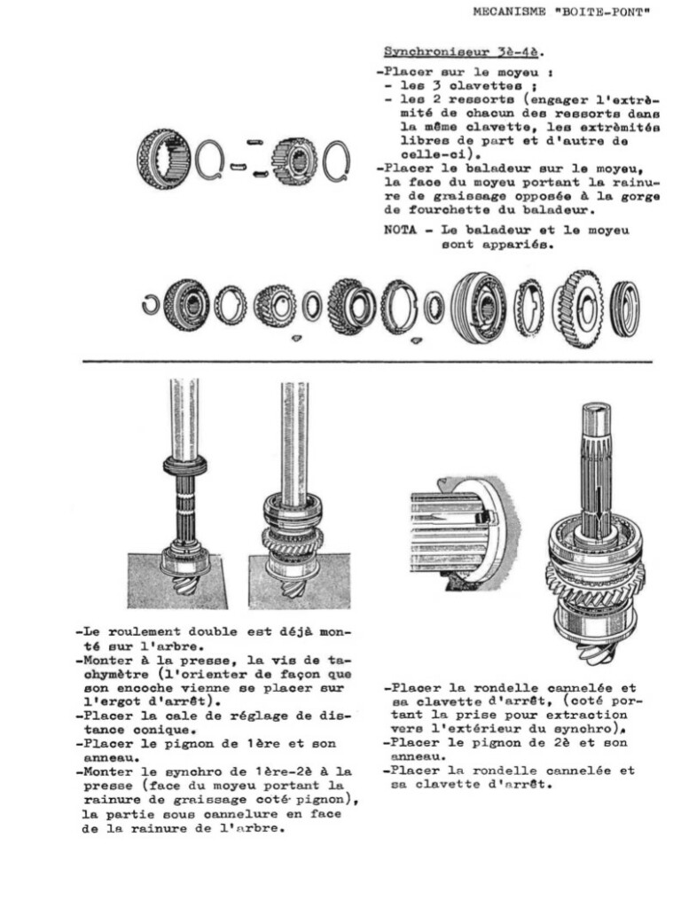 Manuel d'atelier Matra Djet - Boite de vitesses - Pont