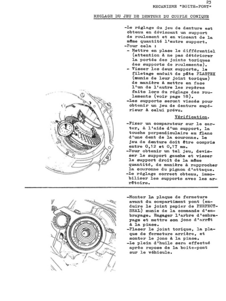 Manuel d'atelier Matra Djet - Boite de vitesses - Pont