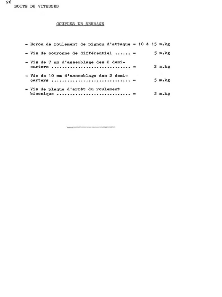 Manuel d'atelier Matra Djet - Boite de vitesses - Pont