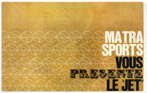 Plaquette Matra Sports Djet réservée aux commerciaux 1967