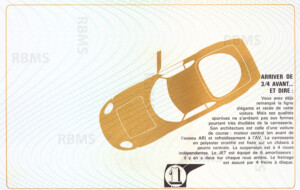 Plaquette Matra Sports Djet réservée aux commerciaux 1967