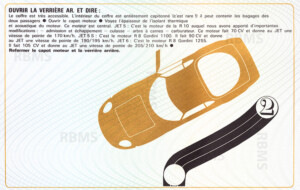 Plaquette Matra Sports Djet réservée aux commerciaux 1967