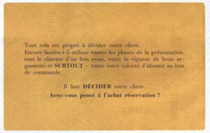 Plaquette Matra Sports Djet réservée aux commerciaux 1967