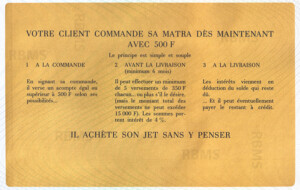 Plaquette Matra Sports Djet réservée aux commerciaux 1967