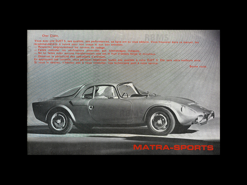 Matra Djet Manuel d'utilisation