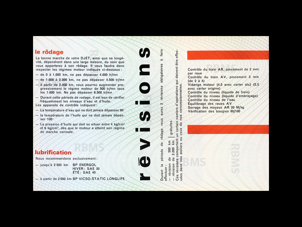 Matra Djet Manuel d'utilisation