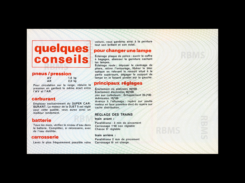 Matra Djet Manuel d'utilisation