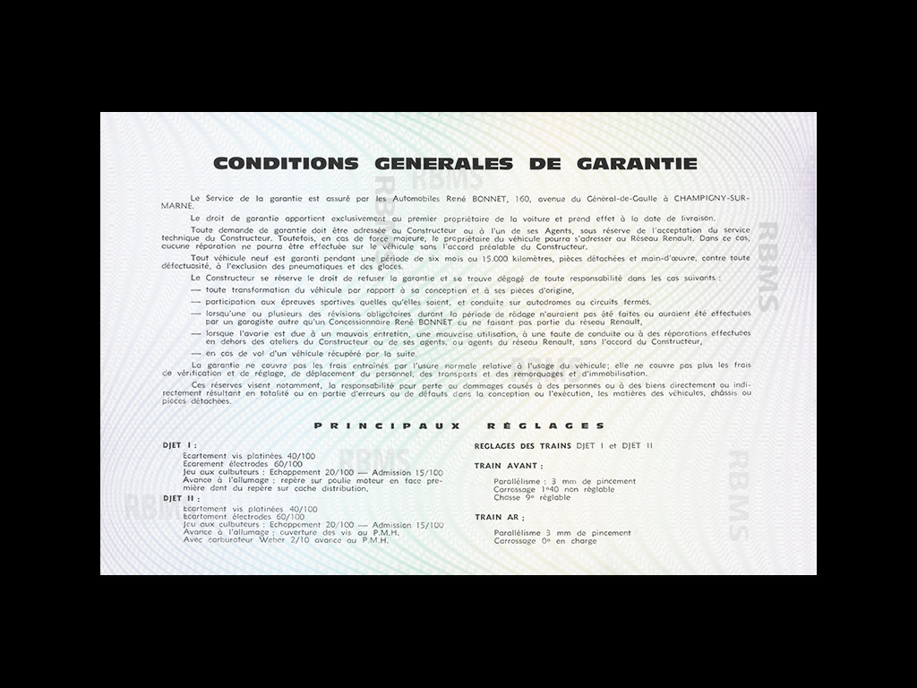 René Bonnet Djet Manuel d'utilisation