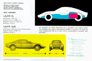 Plaquette commerciale Matra Djet V 1964
